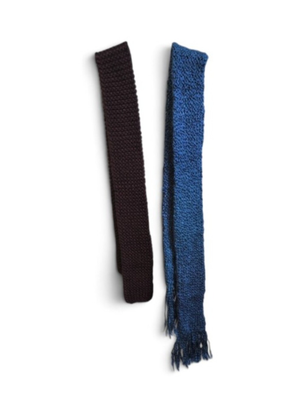 Maroon And Blue Hand Knit Scarves